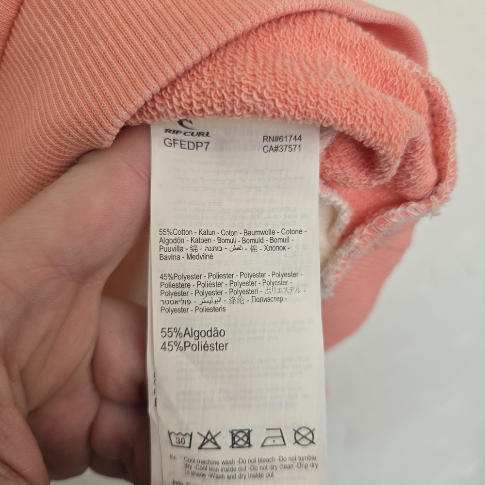 Ripcurl Crew Pink Blue Yellow Wave La Bonita Pullover Sweatshirt, XXL - Picture 13 of 14